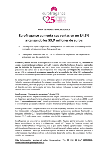 Eurofragance aumenta sus ventas en un 14,5% alcanzando los 53,7