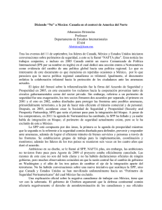 Diciendo “No” a Mexico: Canada en el context de America del Norte