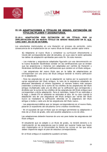 ii.10. adaptaciones a títulos de grado. extinción de títulos/planes y