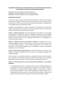 Reglamento modificado en Consejo de Gobierno el 25 de