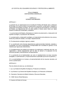 LEY ESTATAL DEL EQUILIBRIO ECOLÓGICO Y PROTECCIÓN AL