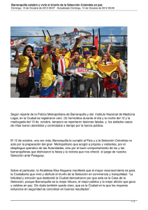 Barranquilla celebró y vivió el triunfo de la Selección Colombia en paz