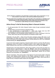 Press Release Airbus Group Dassault Aviation Stake Sale Launch_EN