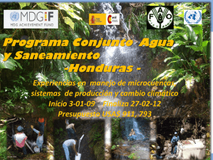 Programa Conjunto Agua y Saneamiento -Honduras -