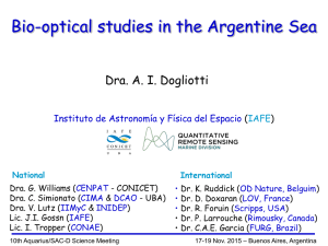 Bio-optical studies in the Argentine Sea