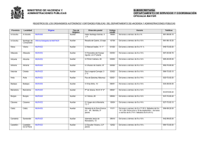 Registros de los Organismos Autónomos y Entidades Públicas