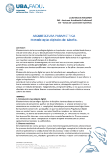 ARQUITECTURA PARAMETRICA Metodologías digitales