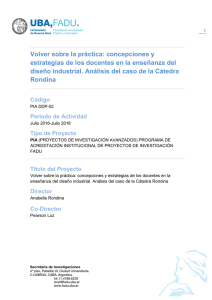 Volver sobre la práctica: concepciones y estrategias de los