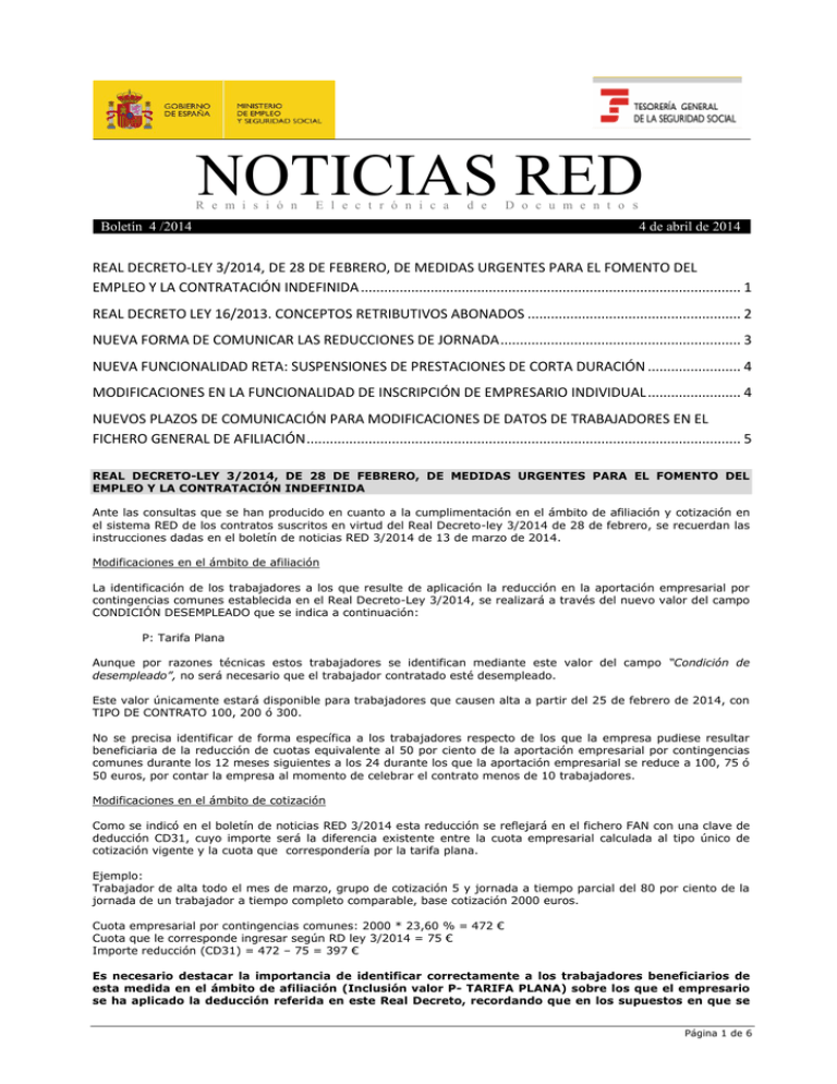 Noticias RED - Seguridad Social