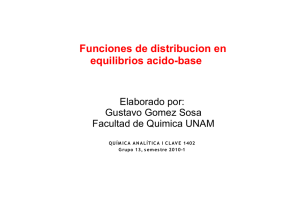 Funciones de distribucion en equilibrios acido-base