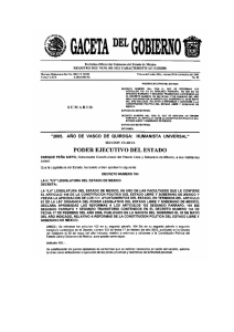 Publicado en la Gaceta del Gobierno el 18 de noviembre del 2005