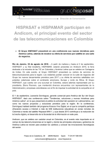 HISPASAT e HISPAMAR participan en Andicom, el principal evento