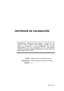 CRITERIOS DE VALORACIÓN