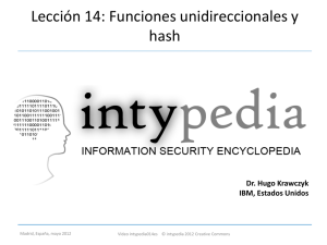 Lección 14: Funciones unidireccionales y hash