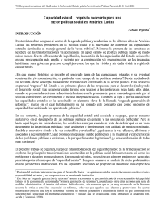 Capacidad estatal: requisito necesario para una mejor pol&iacute;tica social