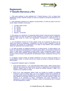 Reglamento 1º Desafío Barranca y Río