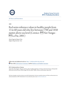 Red series reference values in healthy people from 15 to 60 years