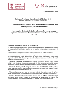 Índices de Precios del Sector Servicios