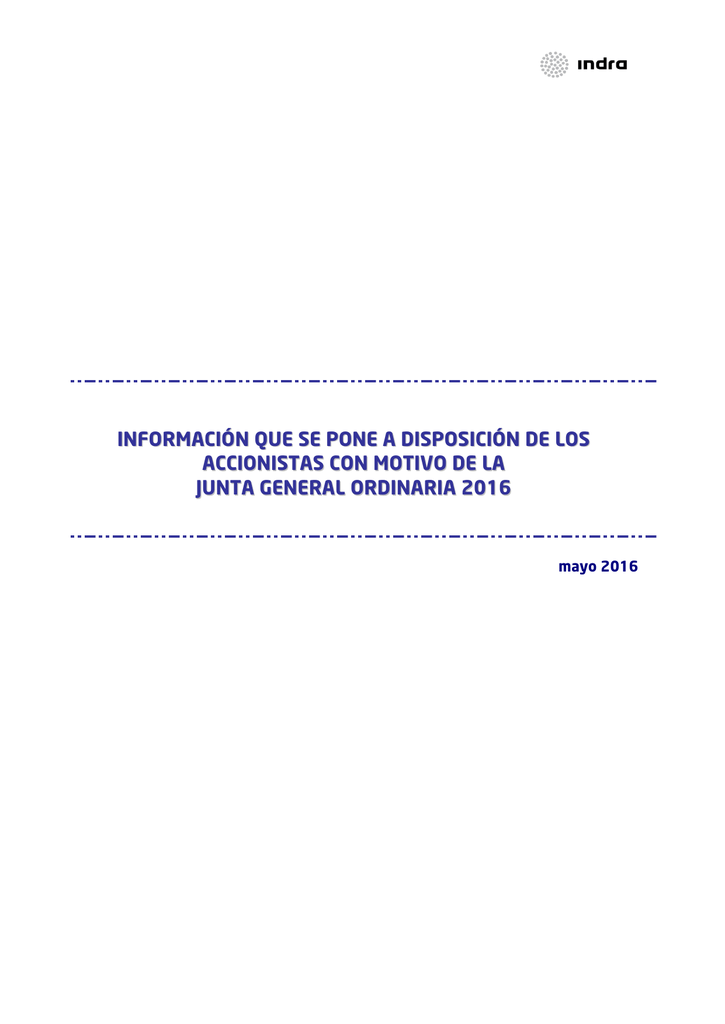 Informaci n Que Se Pone A Disposici n De Los Accionistas Con
