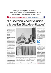 Domingo García y Elsa González: "La insercción laboral va unida a