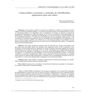 Orden público económico y principio de subsidiaridad, argumentos