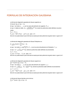 Formulas de integración Gaussiana y Error