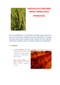 ventajas de consumir arroz parbolizado (parboiled)