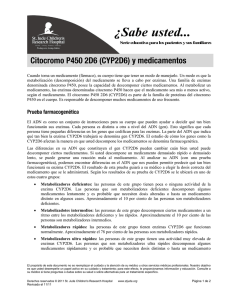 Citocromo P450 2D6 (CYP2D6) y medicamentos