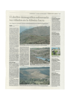 El declive demográﬁco sobrevuela los viñedos en la Ribeira Sacra