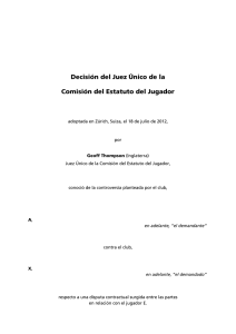 Decisión del Juez Único de la Comisión del Estatuto del
