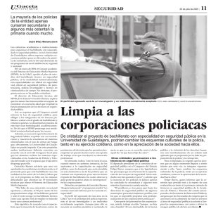 Limpia a las corporaciones policiacas