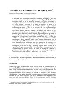 Televisión, interacciones sociales, territorio y poder