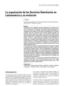 La organización de los Servicios Veterinarios en Latinoamérica y su