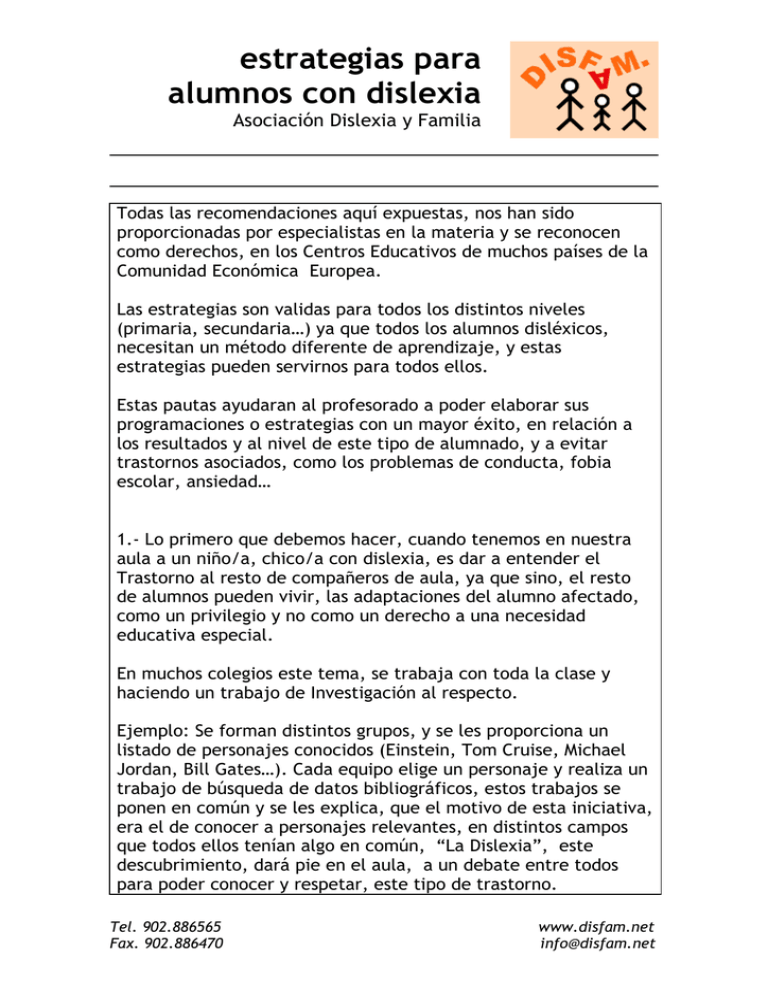 Estrategias Para Alumnos Con Dislexia