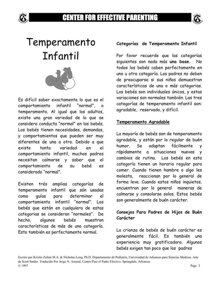 Temperamento Infantil - Center For Effective Parenting