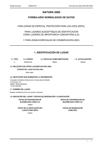 Formulario Natura 2000: Estepas Jarama y Henares