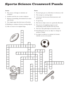 Sports Science Crossword Puzzle