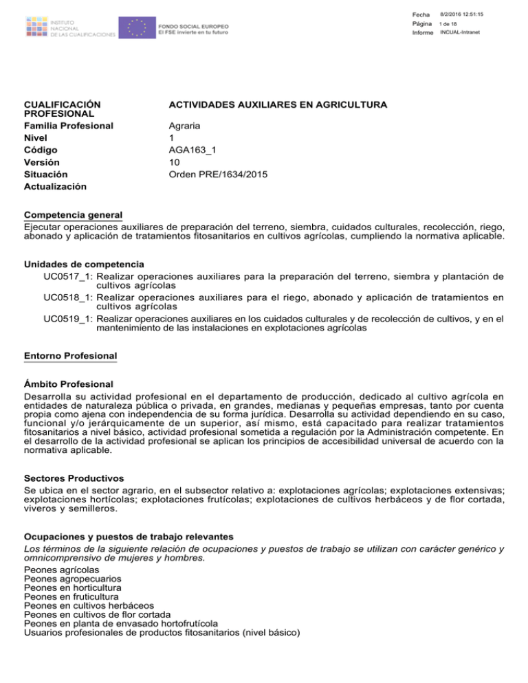 Actividades Auxiliares En Agricultura