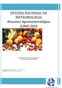 RESUMEN AGROMETEOROLOGICO DEL MES DE JUNIO 2016