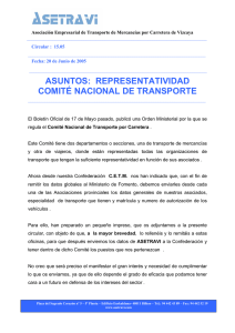 asuntos: representatividad comité nacional de transporte