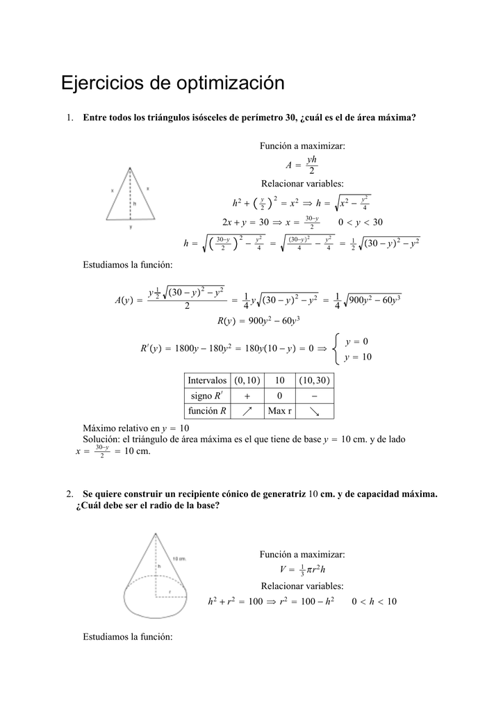 Ejercicios De Optimización