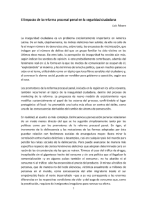 El impacto de la reforma procesal penal en la seguridad ciudadana