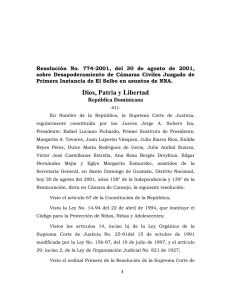 Resolución No. 774-2001 - Observatorio Judicial Dominicano