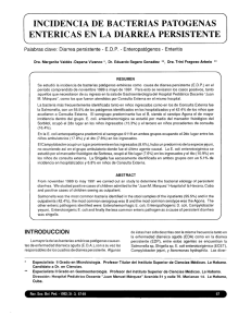 incidencia de bacterias patogenas entericas en la diarrea persistente