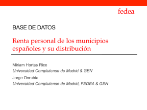 Renta personal de los municipios españoles y su distribución