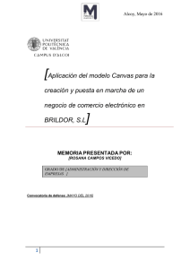 [Aplicación del modelo Canvas para la creación y puesta en marcha