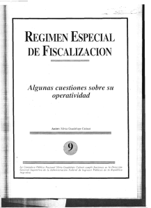 Régimen Especial de Fiscalización. Algunas cuestiones sobre su