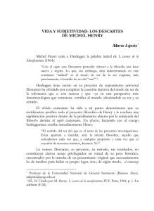 Vida y Subjetividad: Los Descartes de Michel Henry
