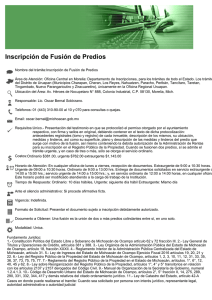 Inscripción de Fusión de Predios - Gobierno del Estado de Michoacán
