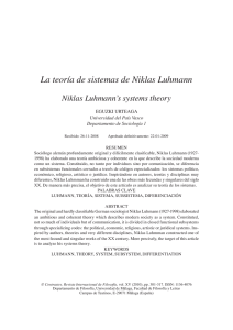 La teoría de sistemas de Niklas Luhmann